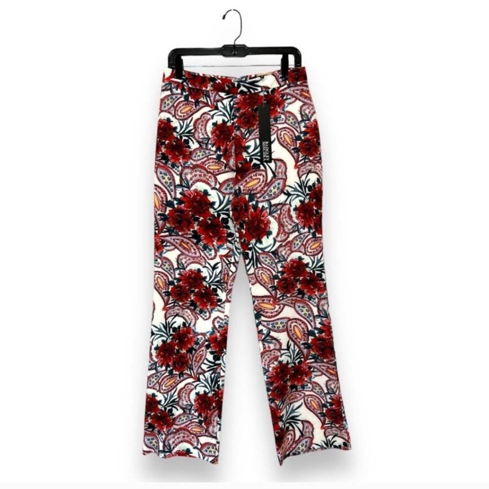 Badgley Mischka Womens Paisley Red Multi Pant